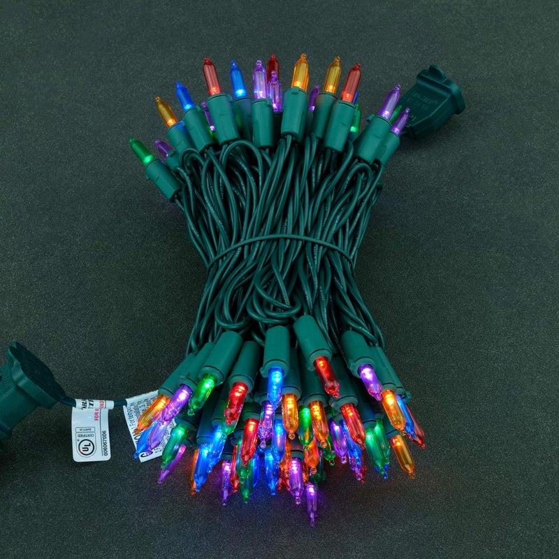 YULETIME Multicolor LED Christmas Lights with Green Wire, 33 ft 100 Count UL Certified Commercial Grade Holiday String Light Set (Multicolor - Green Wire) - Image 2